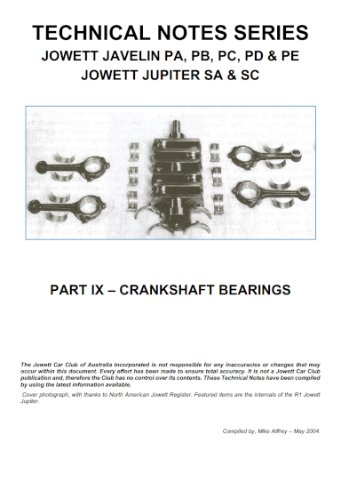 Part 9 Crankshaft Bearings
