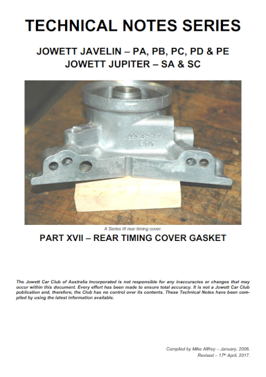 Part 17 Rear Timing Cover Gasket