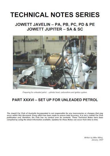 Part36 Setup for unleaded Petrol